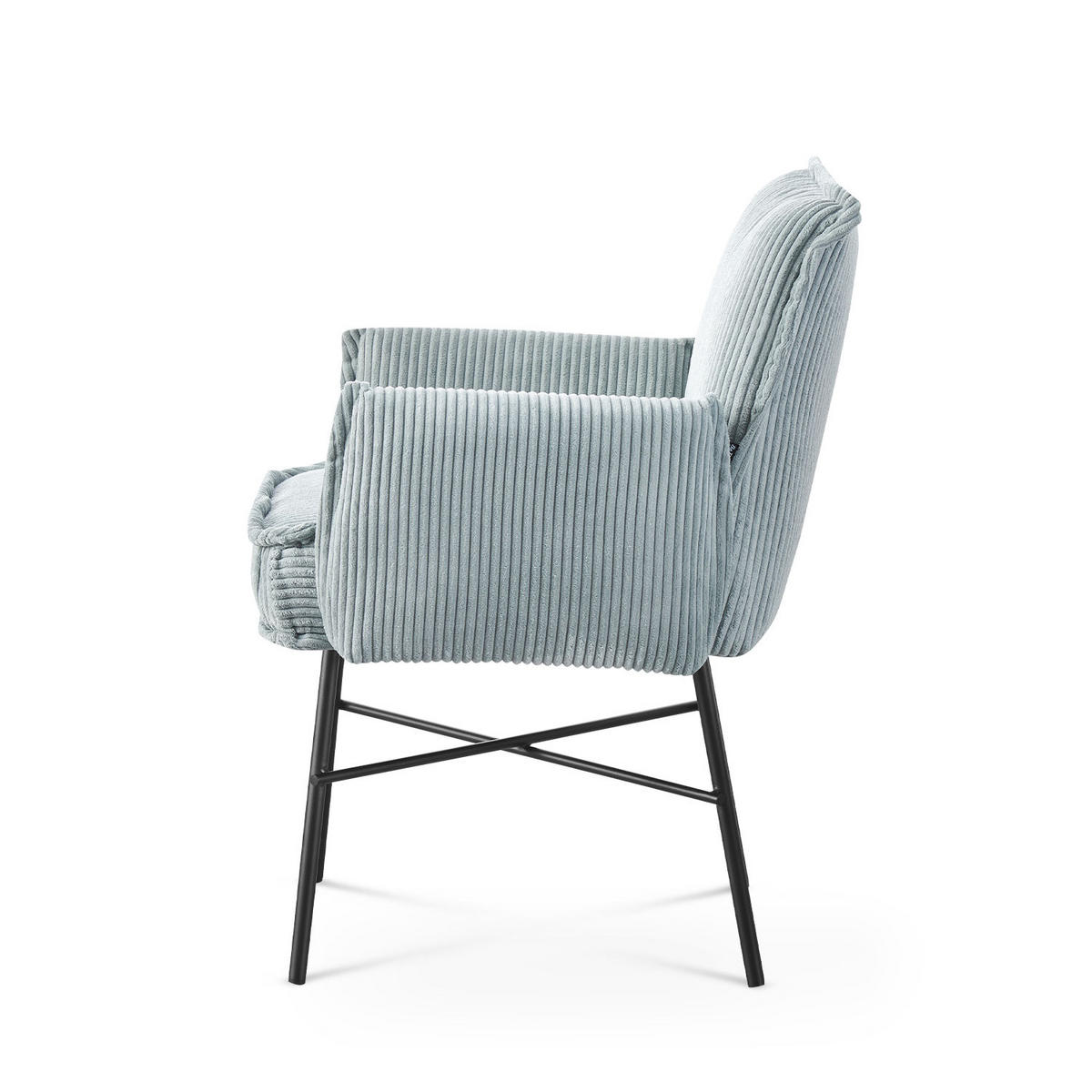ARMLEHNSTUHL JÜRGEN Hellblau - Hellblau, Metall (63/84/63cm) - B&D Home