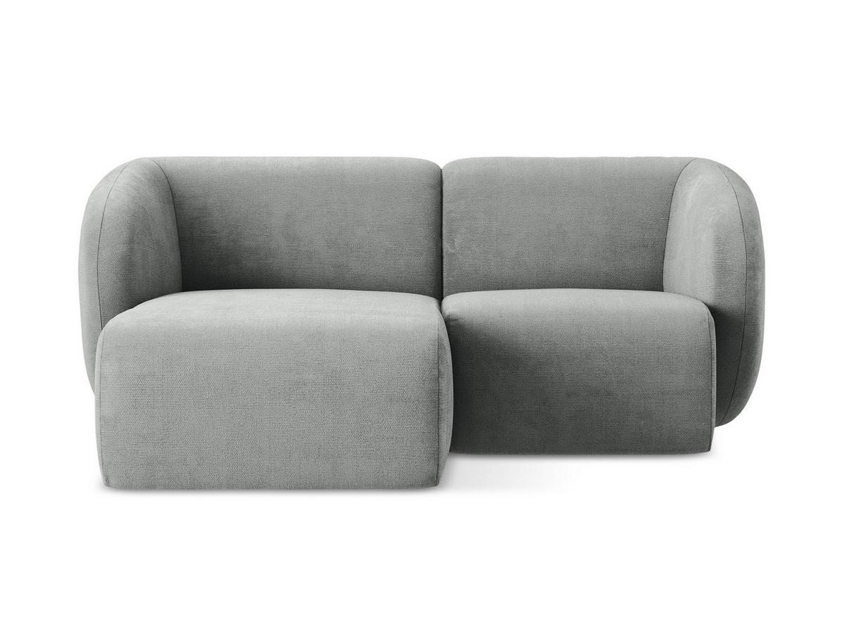 ECKSOFA Links Chenille Stoff Grau - Schwarz/Grau, Holzwerkstoff/Kunststoff (178/166cm) - Makamii