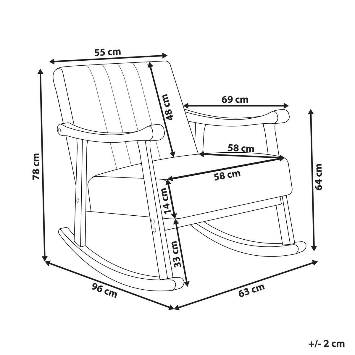 SCHAUKELSESSEL Cremeweiß Leknes - Weiß/Braun, Textil (63/78/96cm) - Beliani