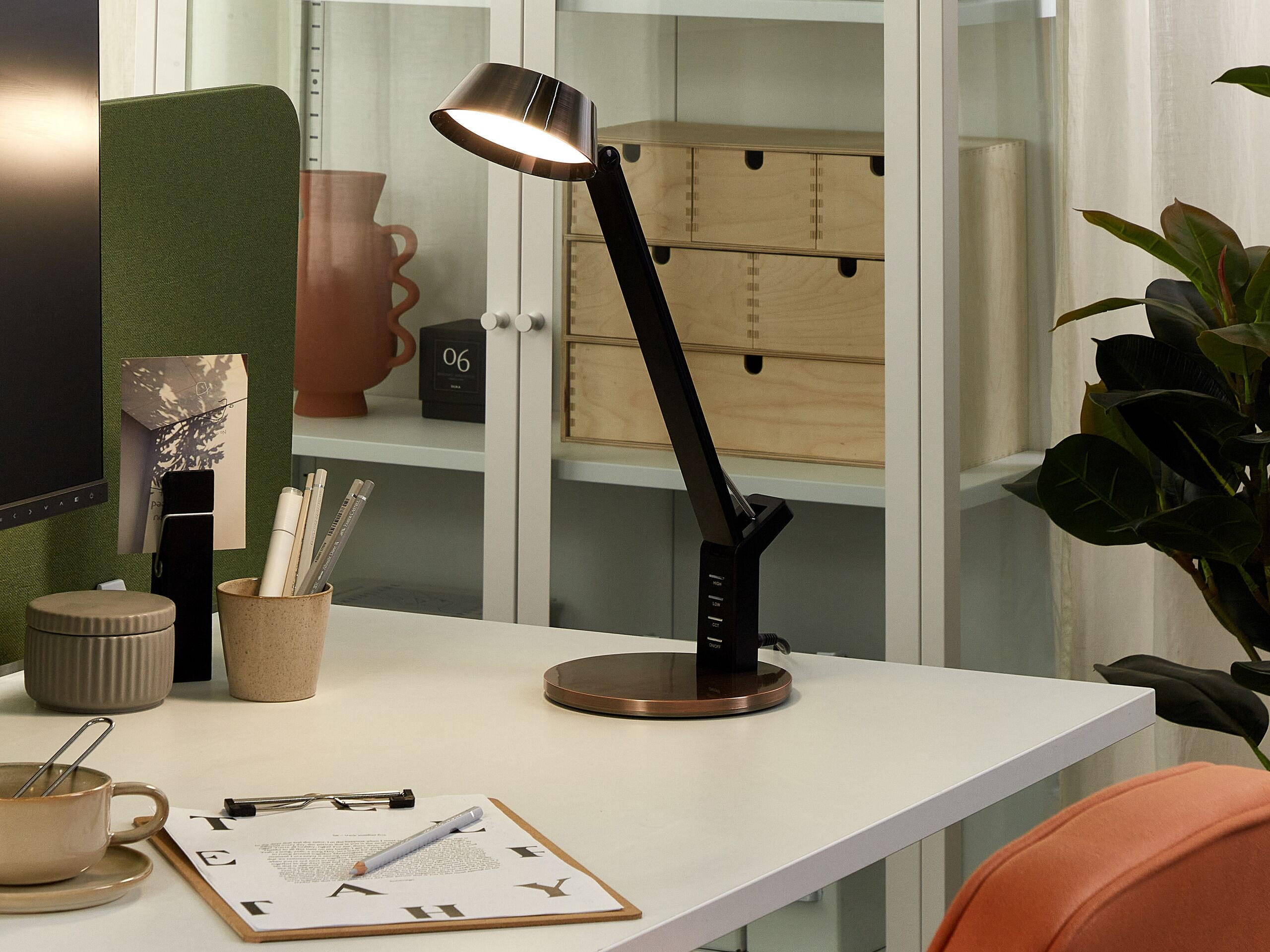 SCHREIBTISCHLAMPE Chamaeleon 17/17/40 cm - Kupferfarben, Metall (17/17/40cm) - Beliani