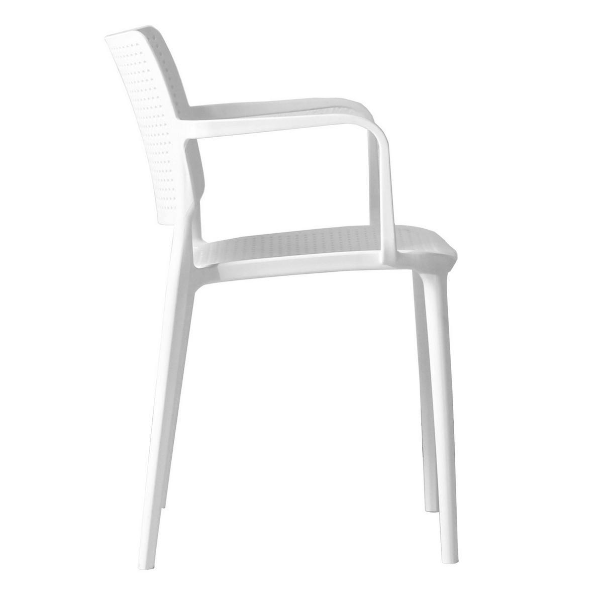GARTENSTÜHLE 4-tlg., Weiß - Weiß, Textil (42/80/55cm) - Oviala