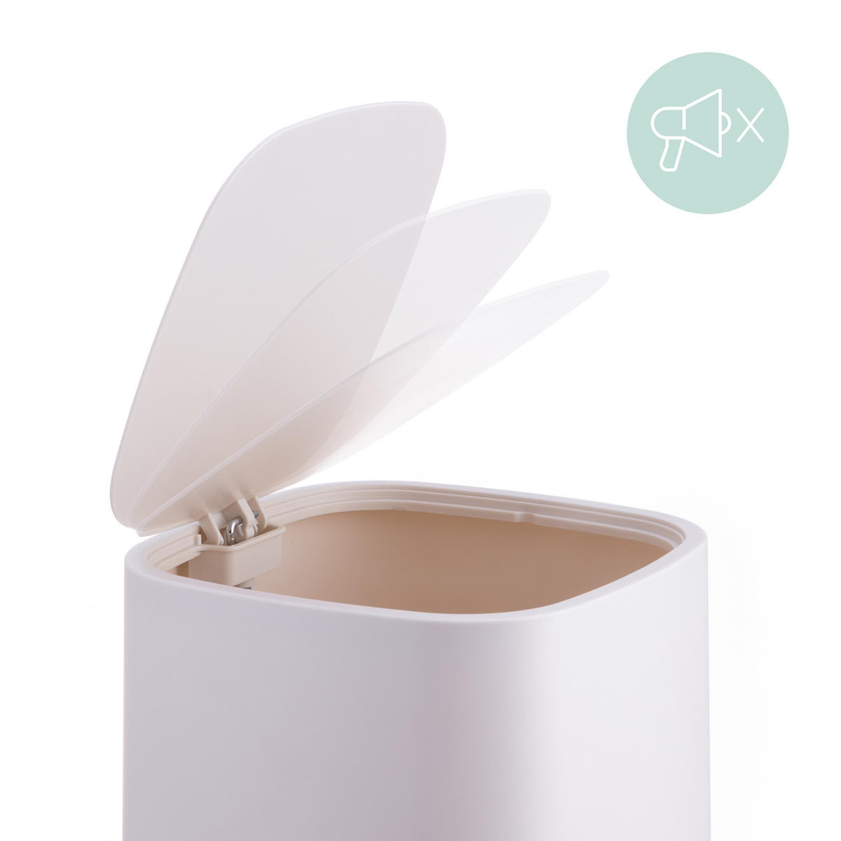 MÜLLEIMER - Beige, Kunststoff (21/27/26cm) - Relaxdays