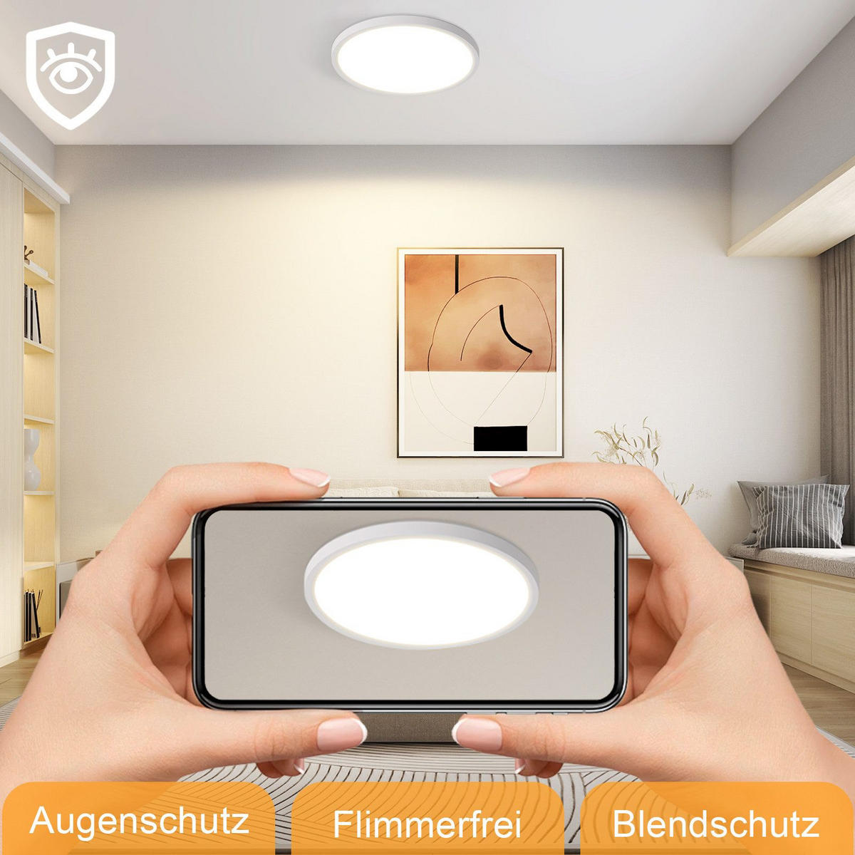 LED-DECKENLEUCHTE Mak 18/18/2.6 cm - Weiß, Kunststoff (18/18/2.6cm) - Nettlife