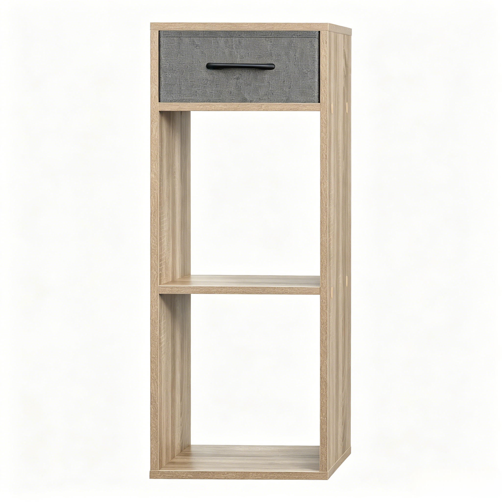 BÜCHERREGAL Grau/Eichefarben 1 Schublade 2 offene Fächer 32/30/80 cm - Grau, Holzwerkstoff (32.4/80/30cm) - PANGIVO