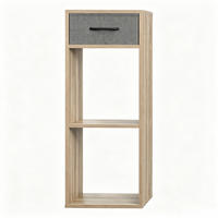 BÜCHERREGAL Grau/Eichefarben 1 Schublade 2 offene Fächer 32/30/80 cm - Grau, Holzwerkstoff (32.4/80/30cm) - PANGIVO