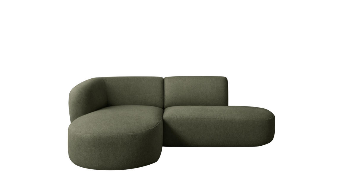 ECKSOFA L-Form Luna, stoff Lins, Grün, Links - Grün, Holz (242/188cm) - Kaiser Möbel