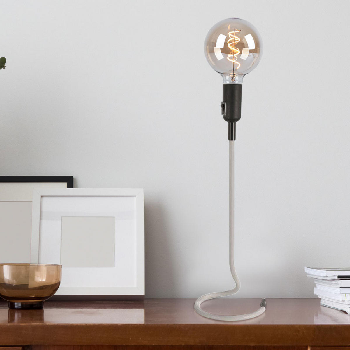 LED TISCHLEUCHTE Metall Weiß Retro - Weiß, Metall (16/16/46.5cm)