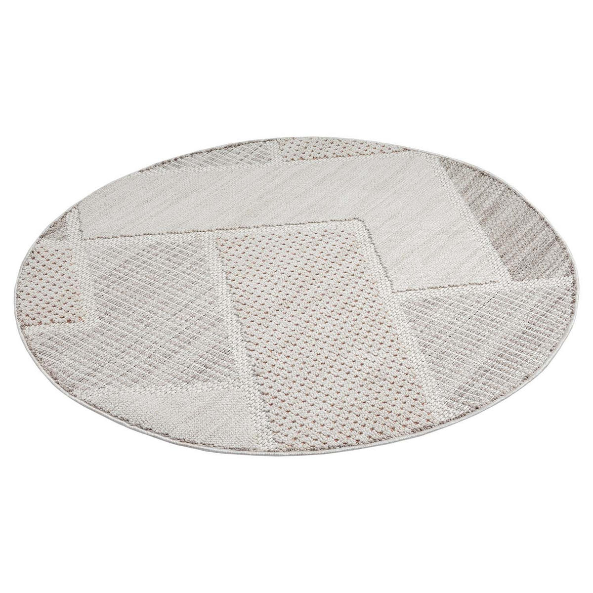 KURZFLOR-TEPPICH Lindo 8877 Terra 160x160 cm Rund - Creme, Textil (160/160cm) - carpet city