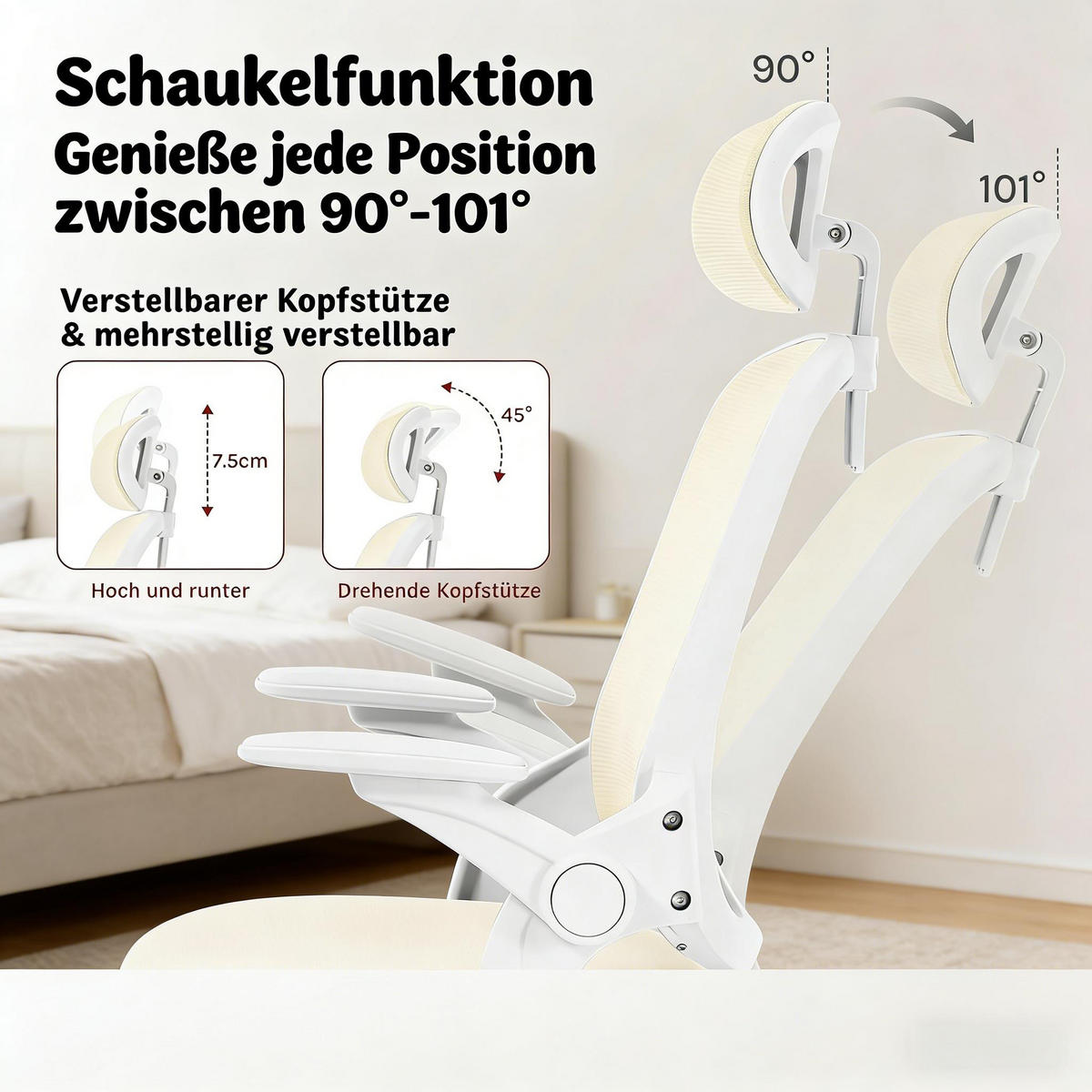 BÜROSTUHL Beige 63,5/47/117,5 cm - Beige, Metall (63.5/117.5/47cm) - PANGIVO