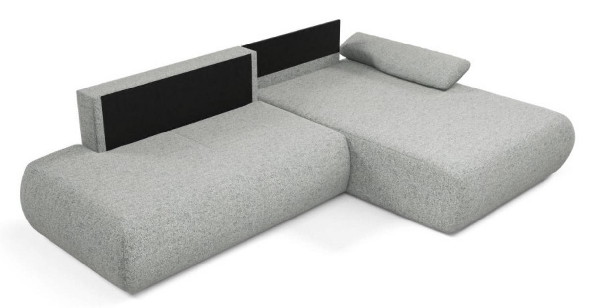 ECKSOFA Grau PENTI Ausziehbar Mit Bettkasten Rechts - Grau, Textil (173.5/286cm) - Sepro Meble