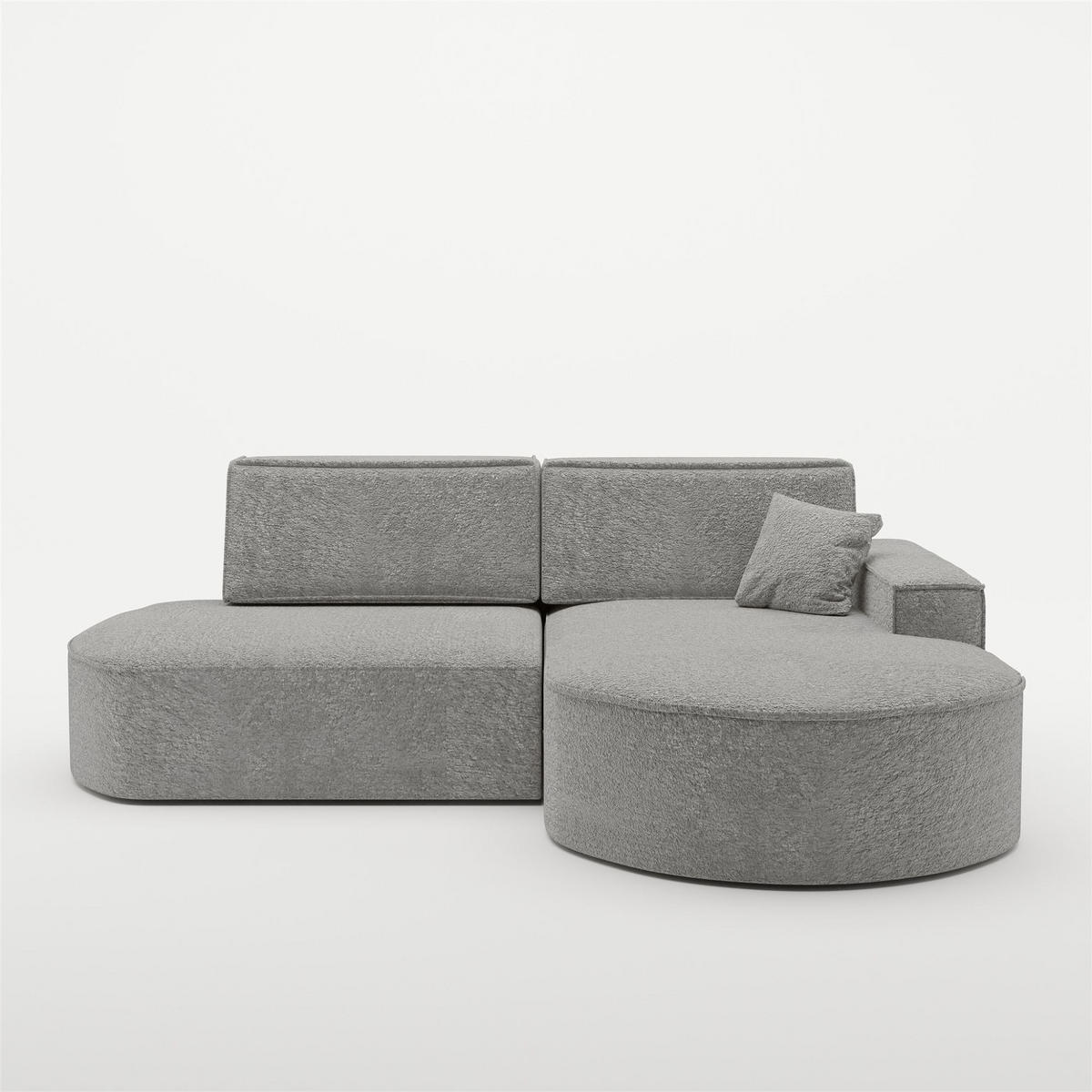 ECKSOFA Venedig Mit Schlaffunktion - Grau, Holzwerkstoff/Textil (278/179cm) - Fun Möbel