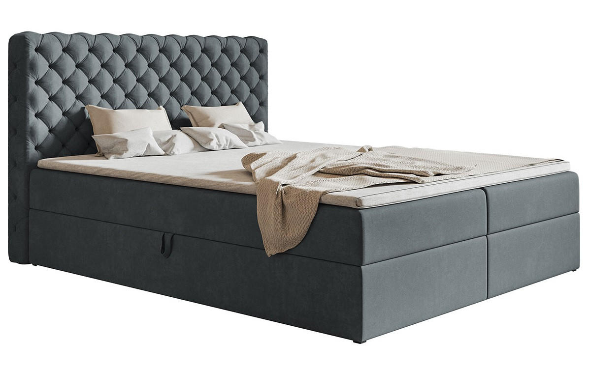 BETT Grafit FOX 8 120x200 cm - Graphitfarben, Textil (120/200cm) - Sepro Meble