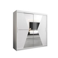 SCHWEBETÜRENSCHRANK 200/200/62 2-türig - Silberfarben/Weiß, Holz/Kunststoff (200/200/62cm) - Abiks Möbel