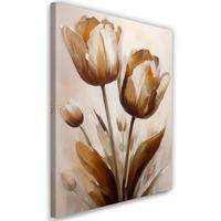 WANDBILD tulpen strauß blumen in sepia - Beige, Textil (40/60cm) - Feeby