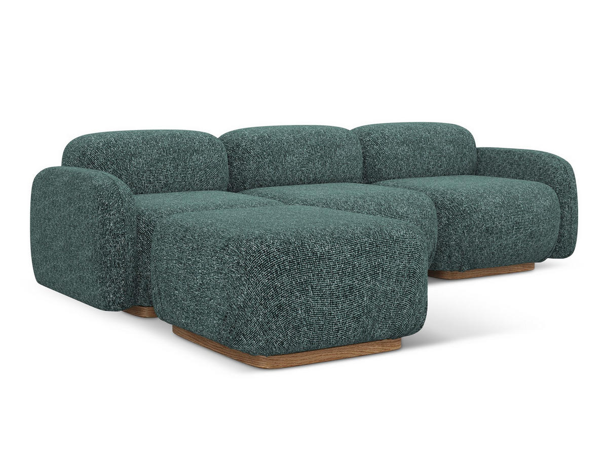 ECKSOFA Beidseitig Strukturstoff Stoff Blau - Blau/Blaugrau, Holz/Textil (270/190cm) - Makamii