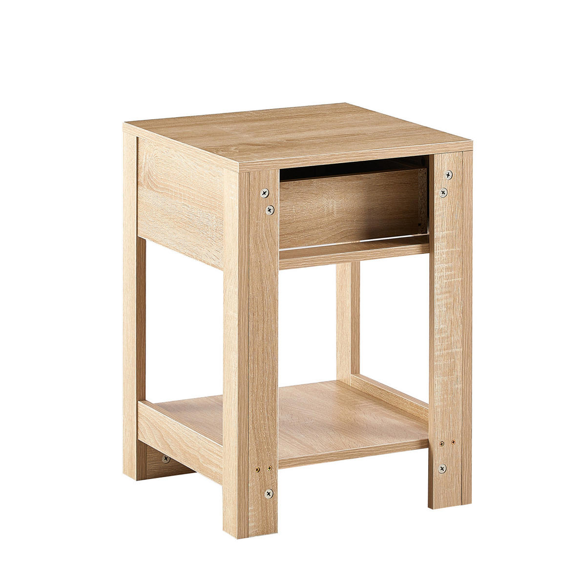 BEISTELLTISCH/NACHTTISCH, MDF in Rattan-Optik mit Schublade, 40/40/55 cm, Natur - Naturfarben, Holzwerkstoff (40/55/40cm) - Redom
