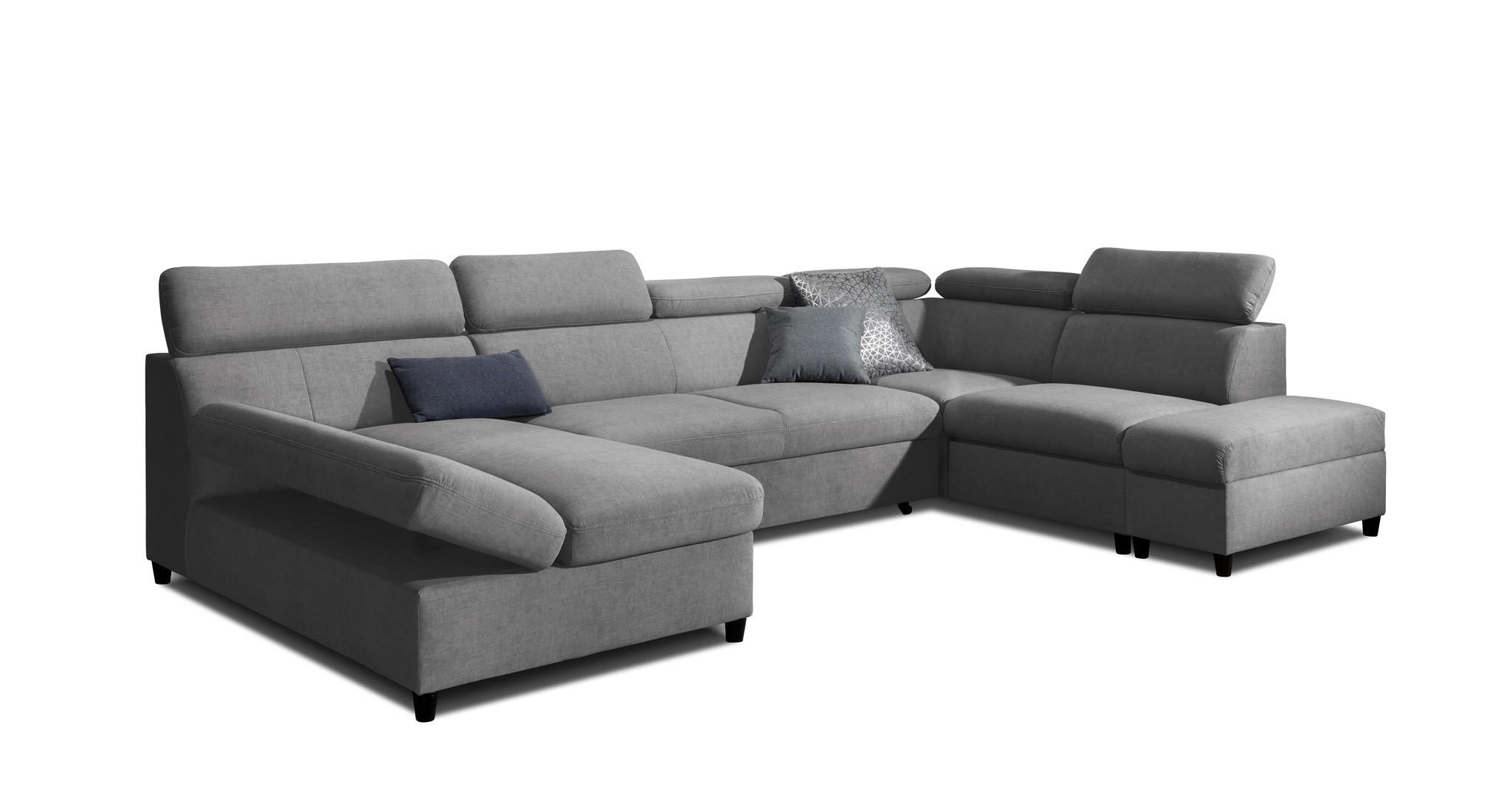 WOHNLANDSCHAFT Schlafsofa Anton - Grau, Holzwerkstoff/Textil (342/96/205cm) - Fun Möbel