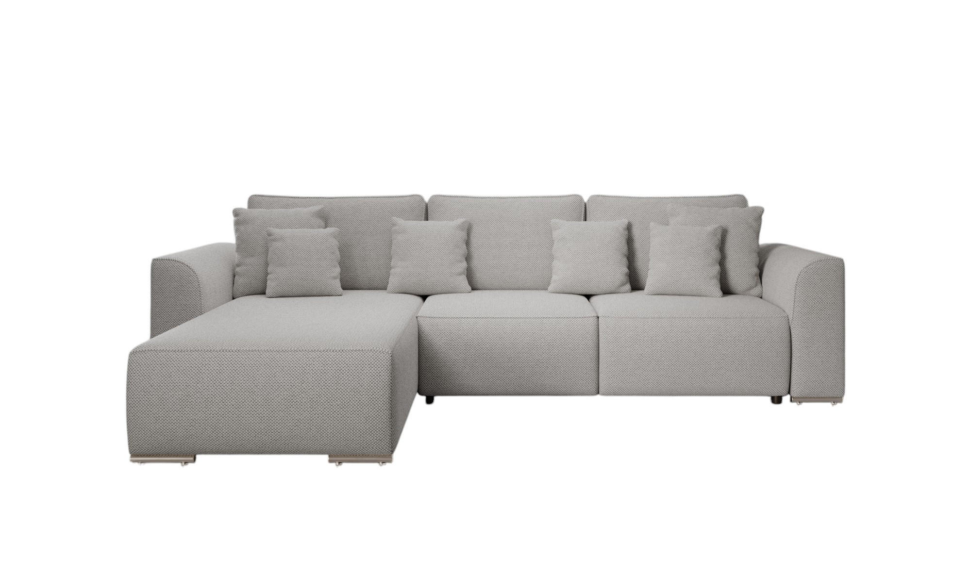 ECKSOFA GUSTO L Curio 80 Links mit Schlaffunktion - Grau, Textil (279/193cm) - Bedante