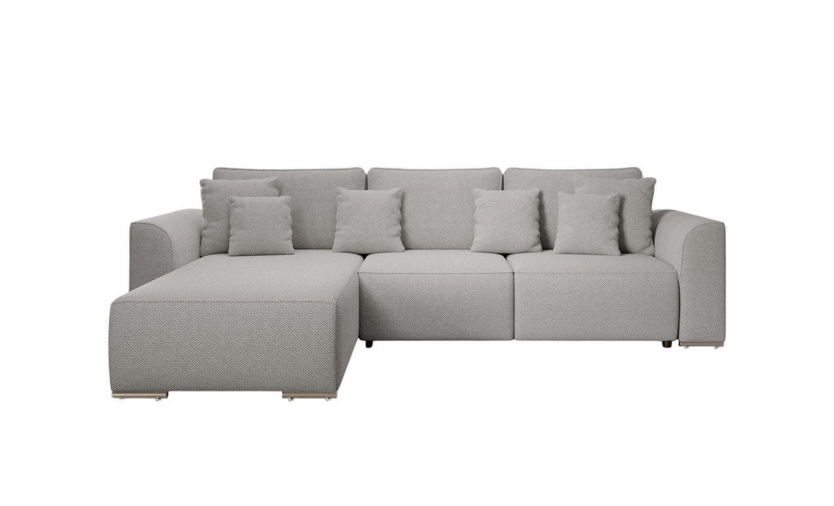 ECKSOFA GUSTO L Curio 80 Links mit Schlaffunktion - Grau, Textil (279/193cm) - Bedante