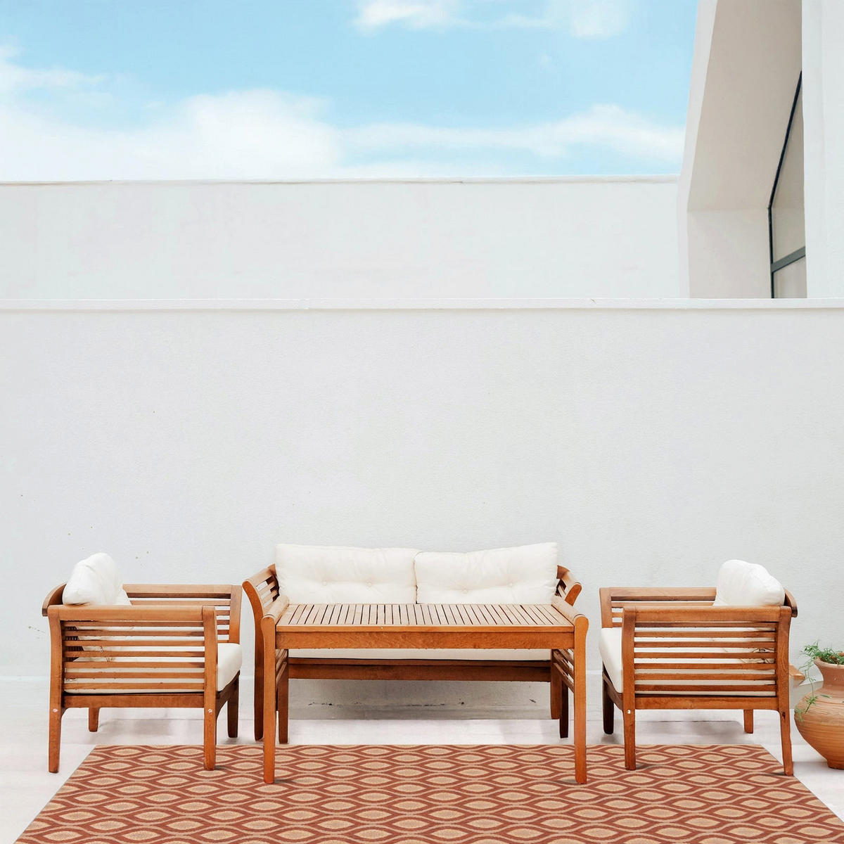 TEPPICH Indoor Outdoor elegant terracotta - Terracotta, Textil (160/230cm) - AFK Living