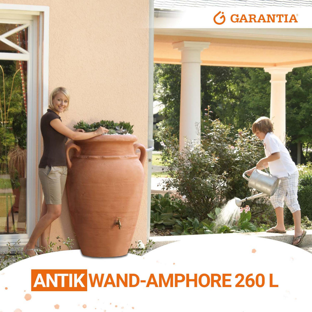 WAND-AMPHORE 260 L, kotta - Terracotta, Kunststoff (54/120/88cm) - GARANTIA