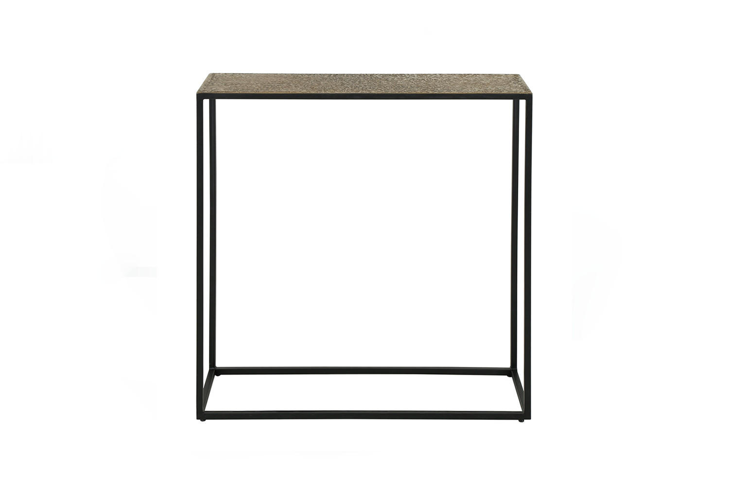 KONSOLENTISCH ROIC Bronze Metall - Schwarz/Bronzefarben, Metall (25/75/75cm) - KAWOLA