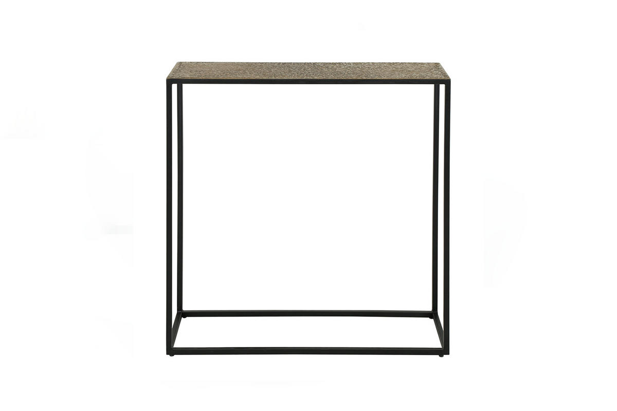 KONSOLENTISCH ROIC Bronze Metall - Schwarz/Bronzefarben, Metall (25/75/75cm) - KAWOLA