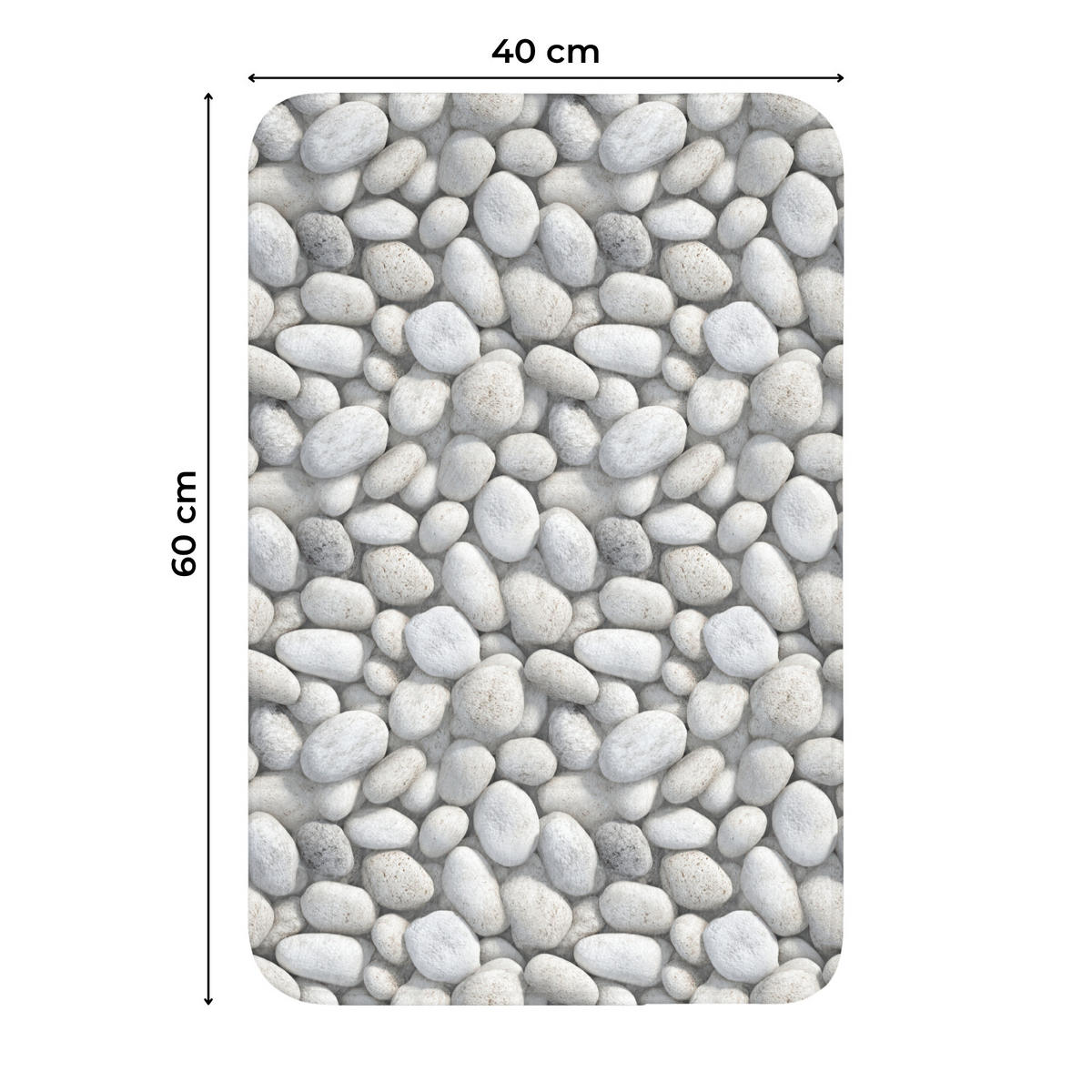 WC PŘEDLOŽKA Kameny - šedé - oválné 40x60 cm - světle šedá, textil/plast (40/1cm) - OnlyWow