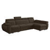 ECKSOFA Boston LCP, Seite: Rechts 1P(65)+2R+LCP - Silberfarben/Braun, Holz/Textil (320/170cm) - MIRJAN24