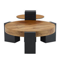 COUCHTISCH 61/30 cm schwarz aus MDF und Glas mit zwei Ebenen - Schwarz, Holzwerkstoff (61/61/30cm) - OKMYHOME