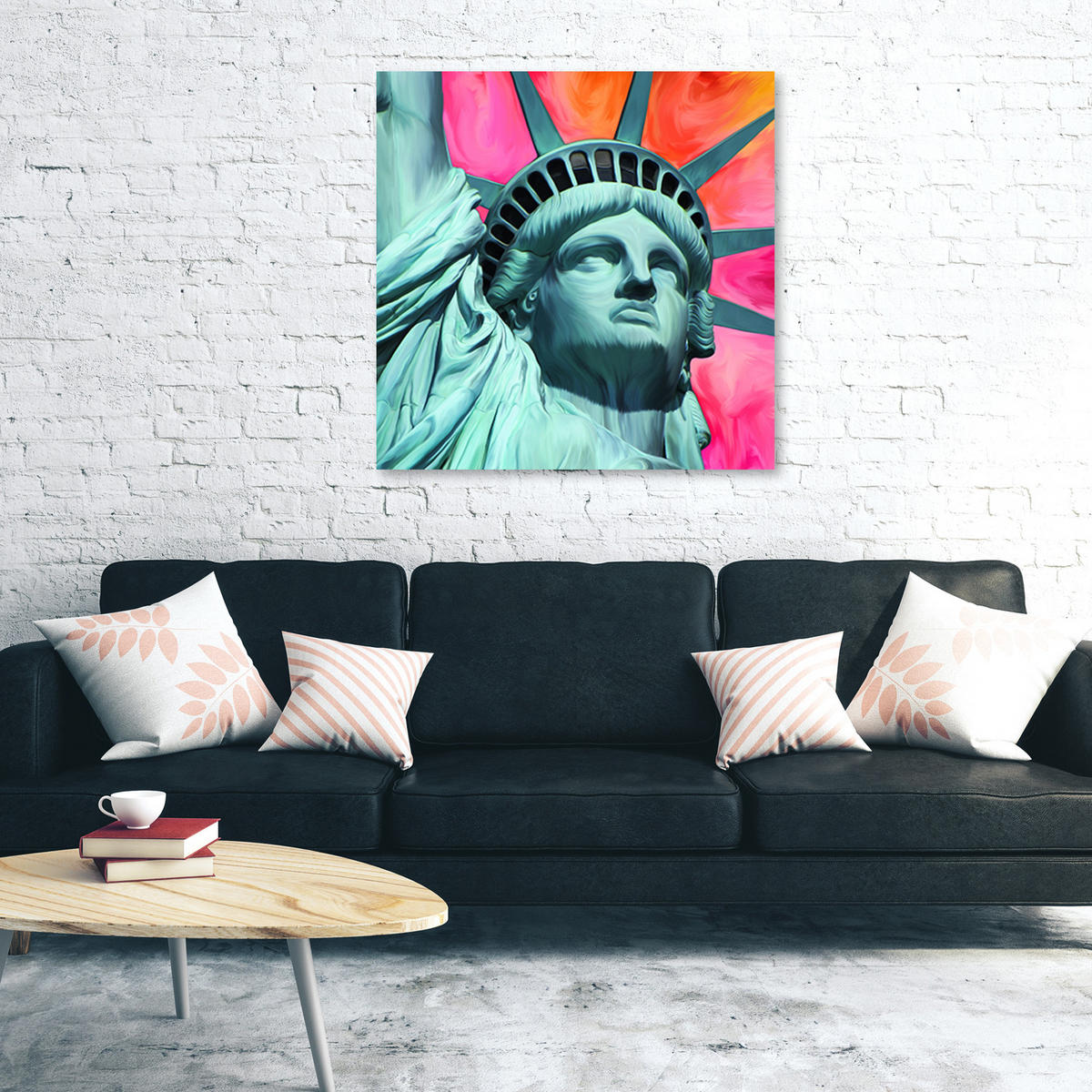 WANDBILD stadtbilder und architektur grün - Multicolor, Textil (50/50cm) - Feeby