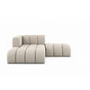 CHAISELONGUE Mit Hocker Grand, Veloursstoff Salvador, Beige, Links - Beige, Holz (204/179cm) - Kaiser Möbel