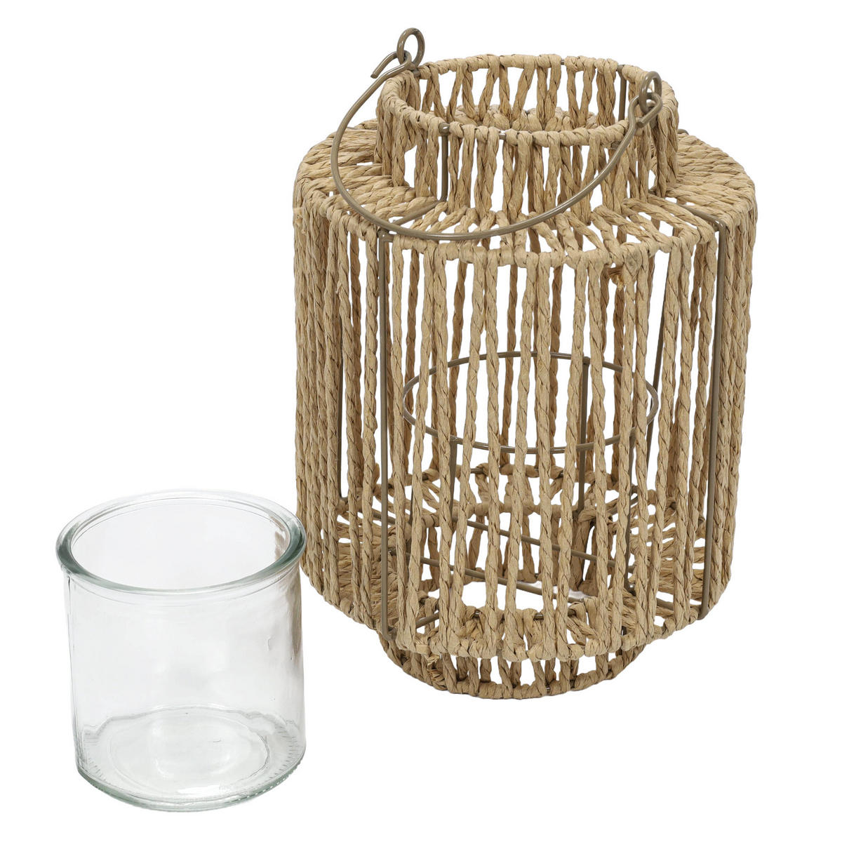 LATERNE mit Henkel 19/19/25 cm - Braun, Papier (19/25/19cm) - Home Styling Collection