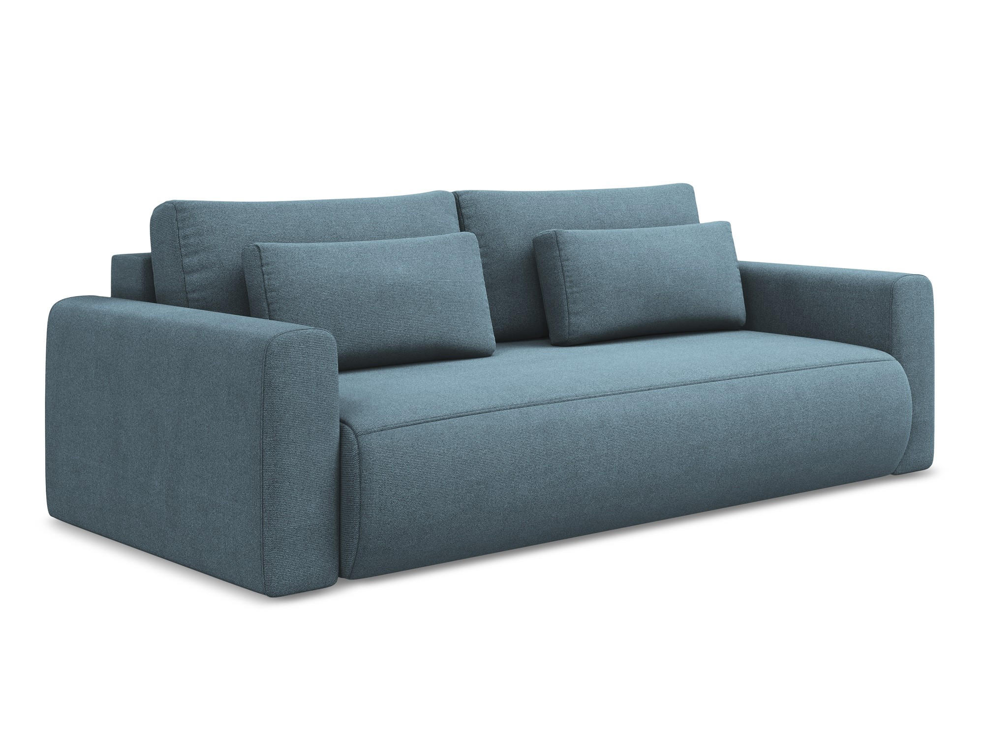 3-SITZER SOFA mit Schlaffunktion Strukturstoff Stoff Blau - Blau/Schwarz, Kunststoff/Textil (238/82/105cm) - Makamii
