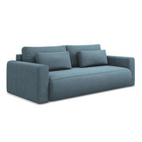 3-SITZER SOFA mit Schlaffunktion Strukturstoff Stoff Blau - Blau/Schwarz, Kunststoff/Textil (238/82/105cm) - Makamii