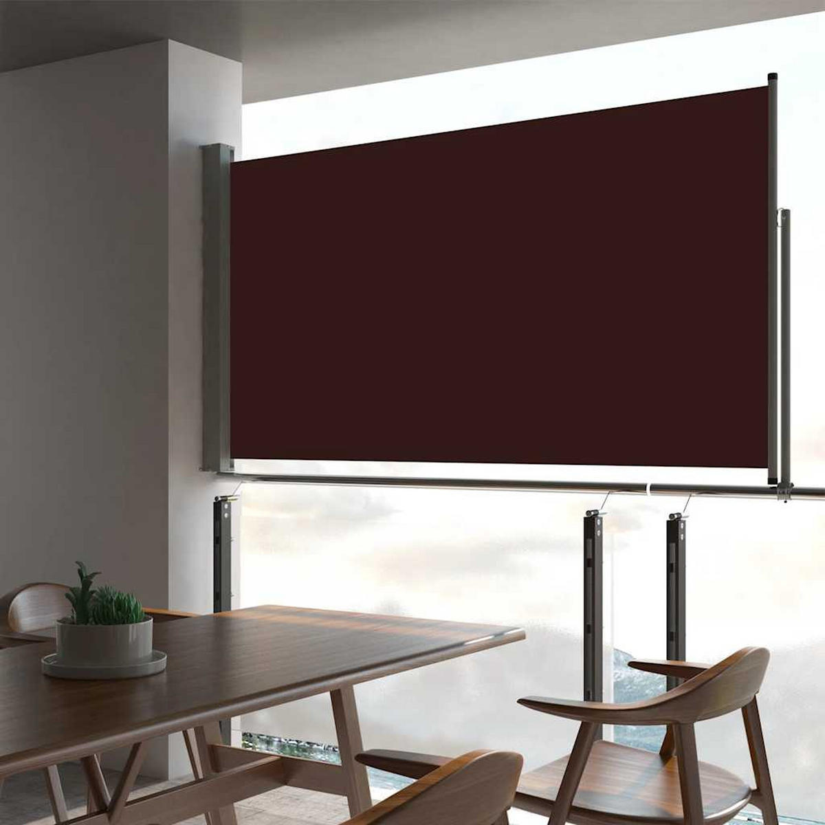 AUSZIEHBARE Seitenmarkise 160x300 cm Braun - Braun, Textil (300/160/300cm) - furnicato