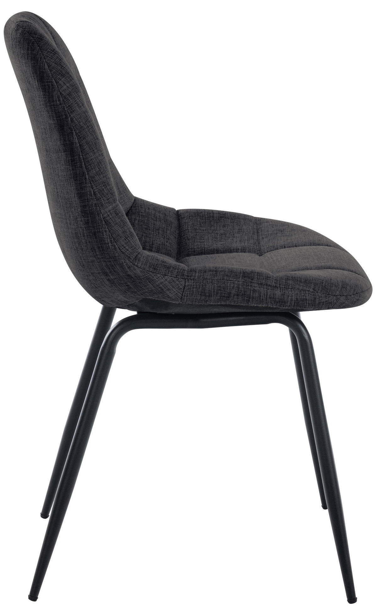 STUHL 2er Set Stoff dunkelgrau - Dunkelgrau/Schwarz, Textil/Metall (46/82/52cm) - CLP