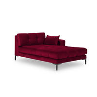 CHAISELONGUE rechts Mamaia aus Samt rot - Rot, Textil (102/75/185cm) - Micadoni