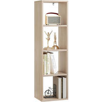 BÜCHERREGAL mit 4 Ebenen, 30x106,5x23,5 cm, Helle Eiche - Eichefarben, Holzwerkstoff (30/106.5/23.5cm) - Woltu