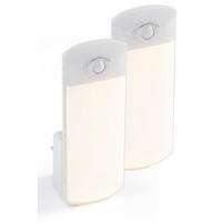 LED-STECKDOSEN-LEUCHTE Groß Weiß Kunststoff 2er-Set - Weiß, Kunststoff (1.5/6.3/16cm) - Northpoint