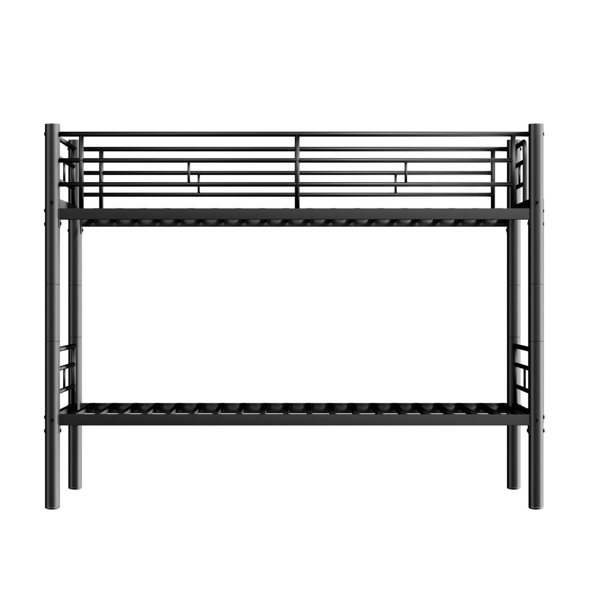 ETAGENBETT umbaubar zu 2 Einzelbetten 90x190 cm Metall Schwarz - Schwarz, Metall (90/190cm) - Beauniv