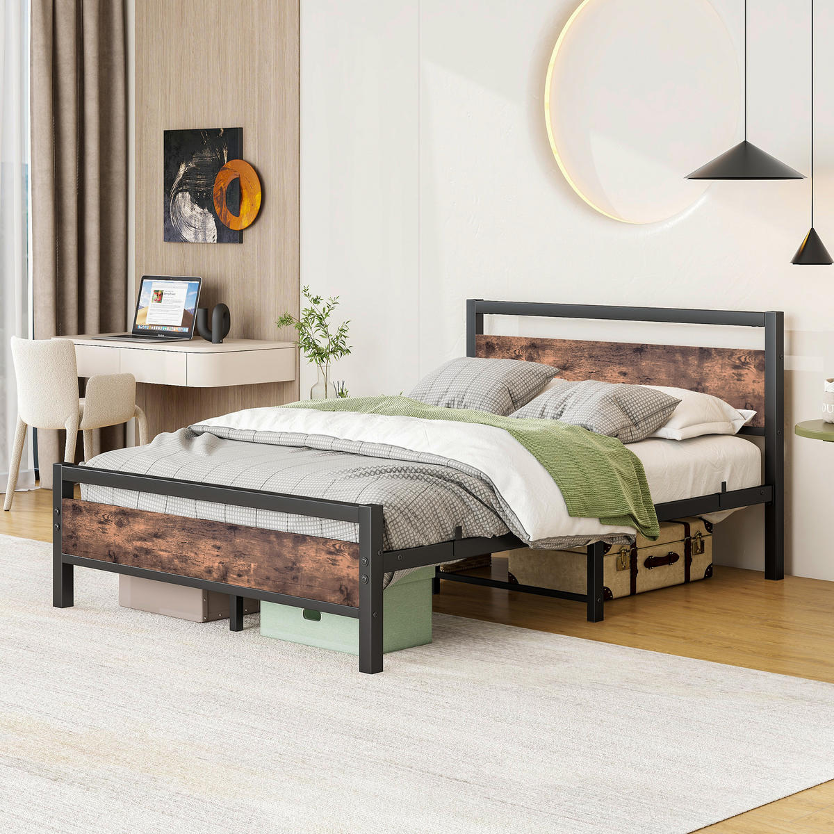 METALLBETT 140/190 cm DE-33024 mit Lattenrost und Stauraum Braun - Braun, Metall (140/190cm) - ComfortXL