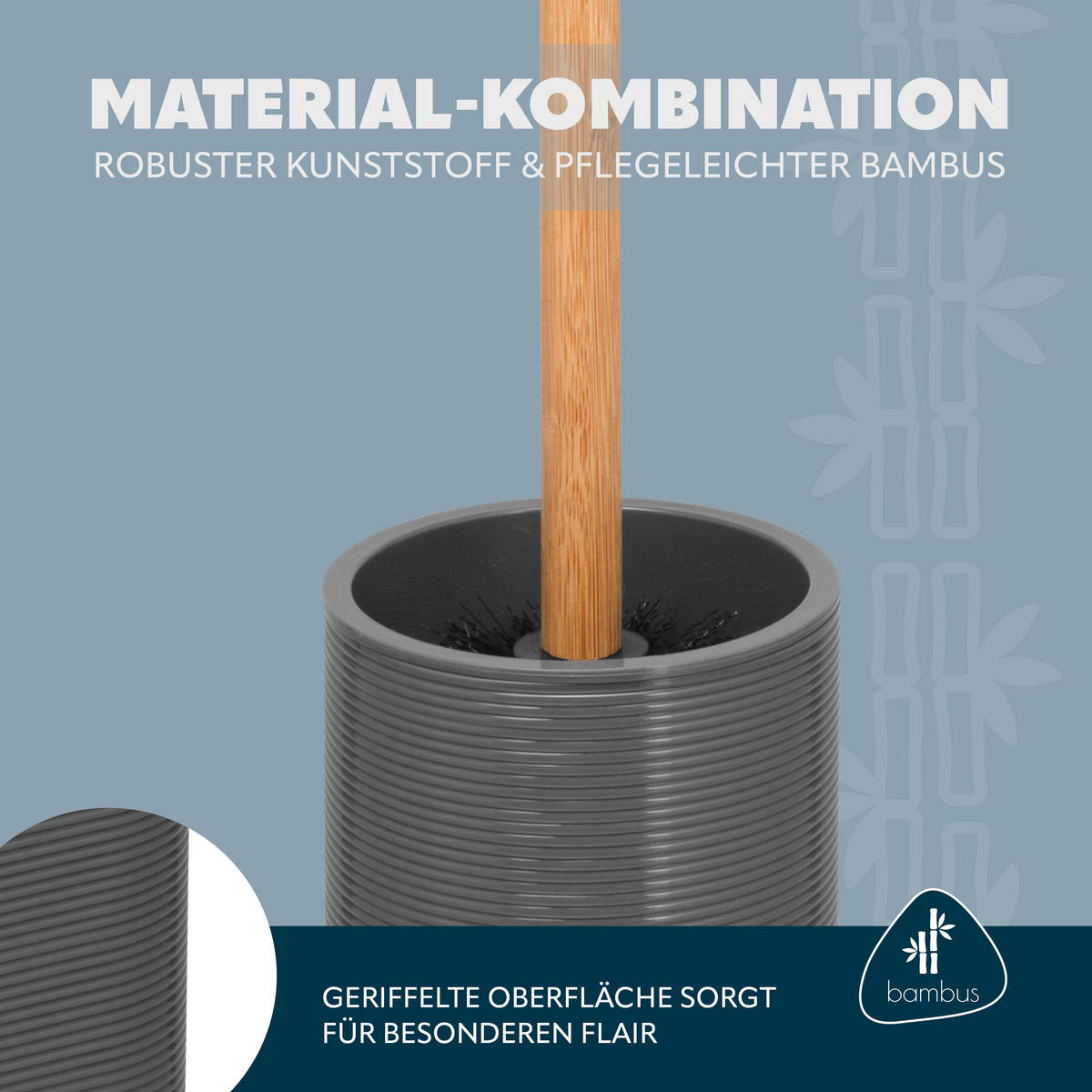 WC-BÜRSTE SEGNO, grau - Grau, Kunststoff (10.4/39/10.4cm) - bremermann