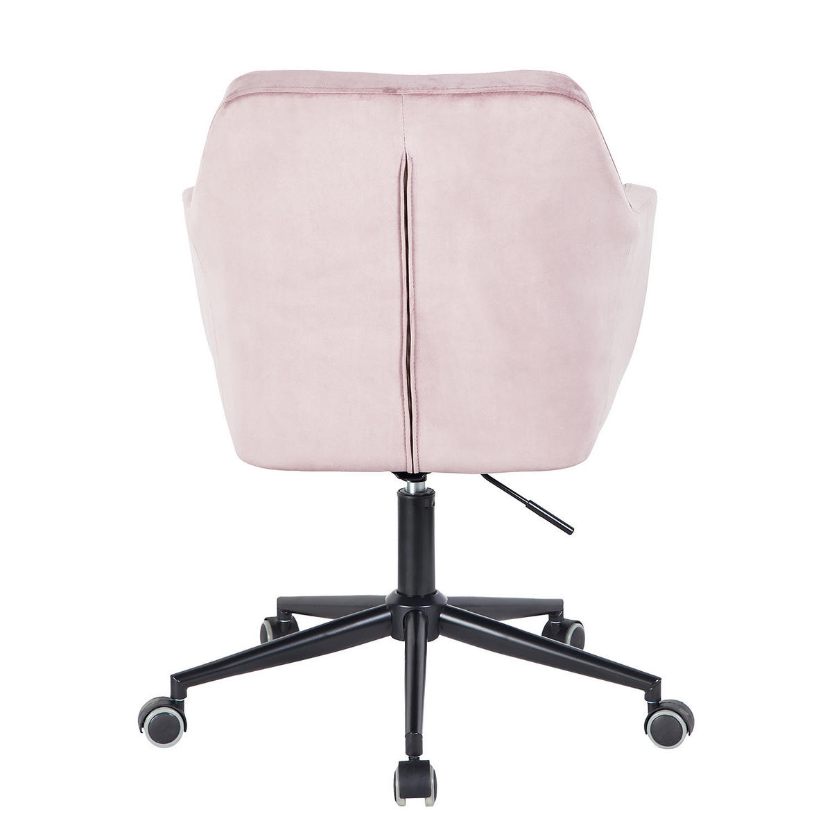 BÜRODREHSTUHL - Samt - Altrosa/Schwarz, Kunststoff/Textil (63/93/61cm) - home24