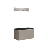 GARDEROBEN-SET Orion VI - Kaschmir/Schwarz, Holzwerkstoff/Kunststoff (84/42/46cm) - MIRJAN24