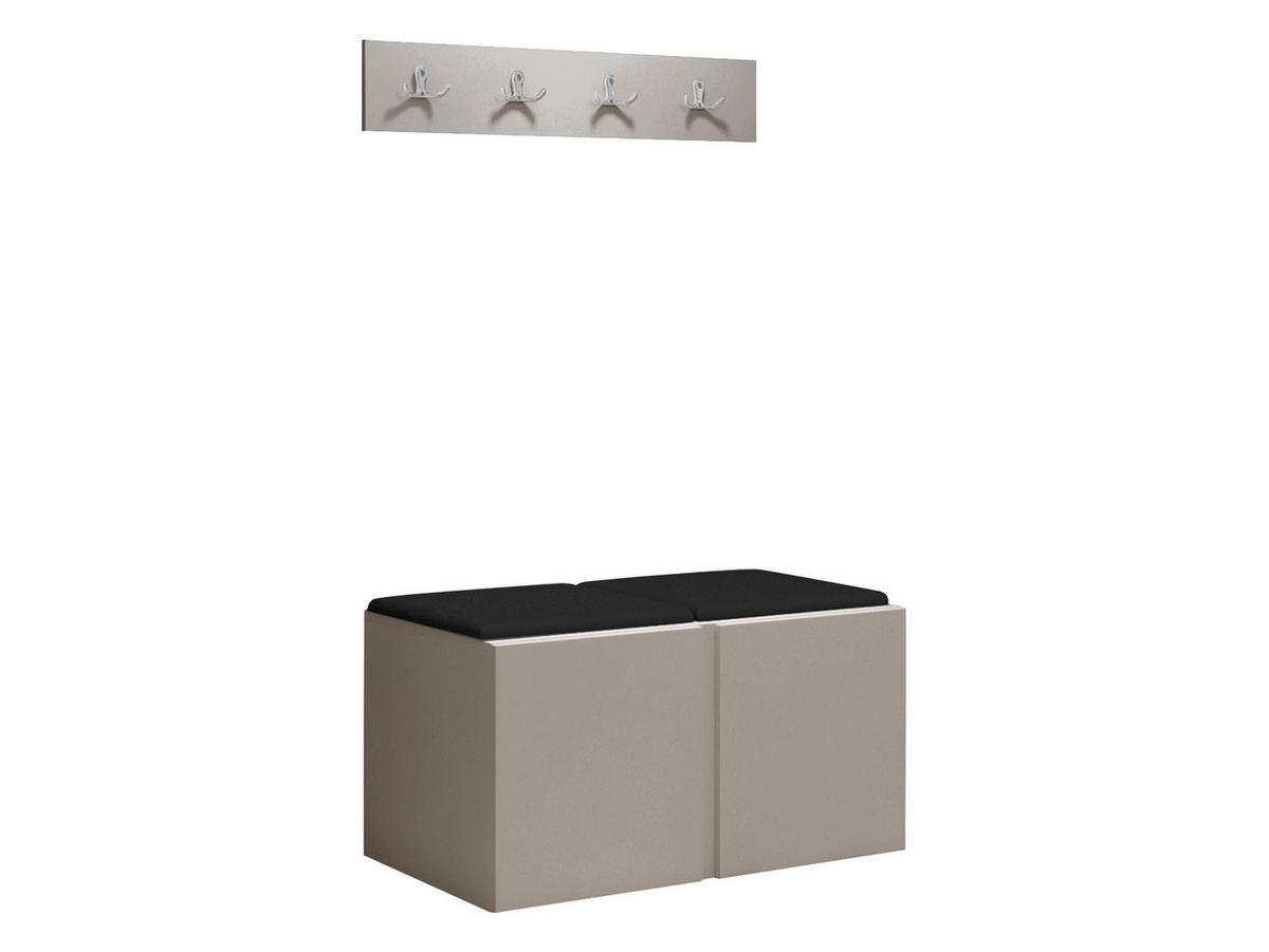 GARDEROBEN-SET Orion VI - Kaschmir/Schwarz, Holzwerkstoff/Kunststoff (84/42/46cm) - MIRJAN24