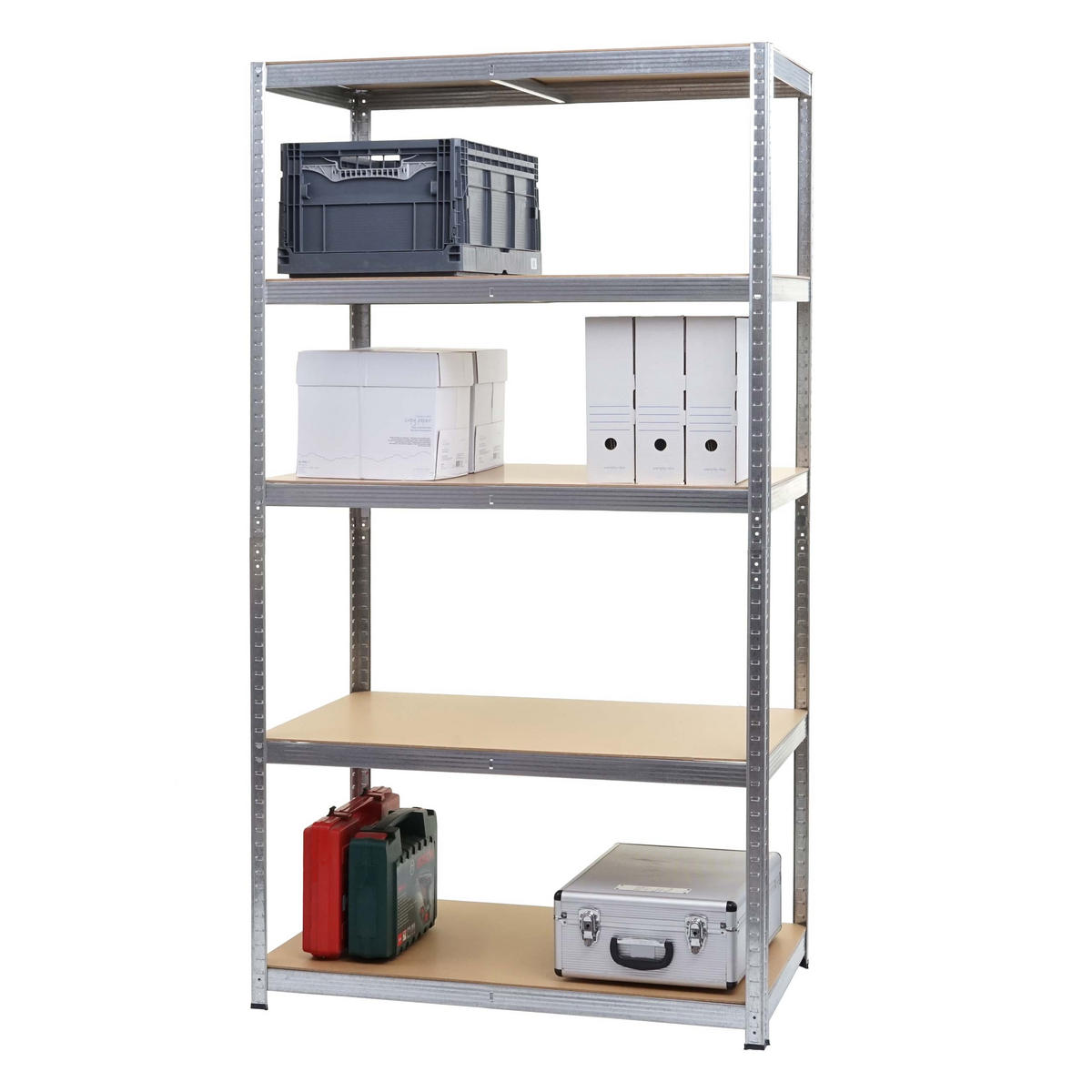 SCHWERLASTREGAL Silbergrau, Braun - Braun/Grau, Metall (101/200/61cm) - MCW