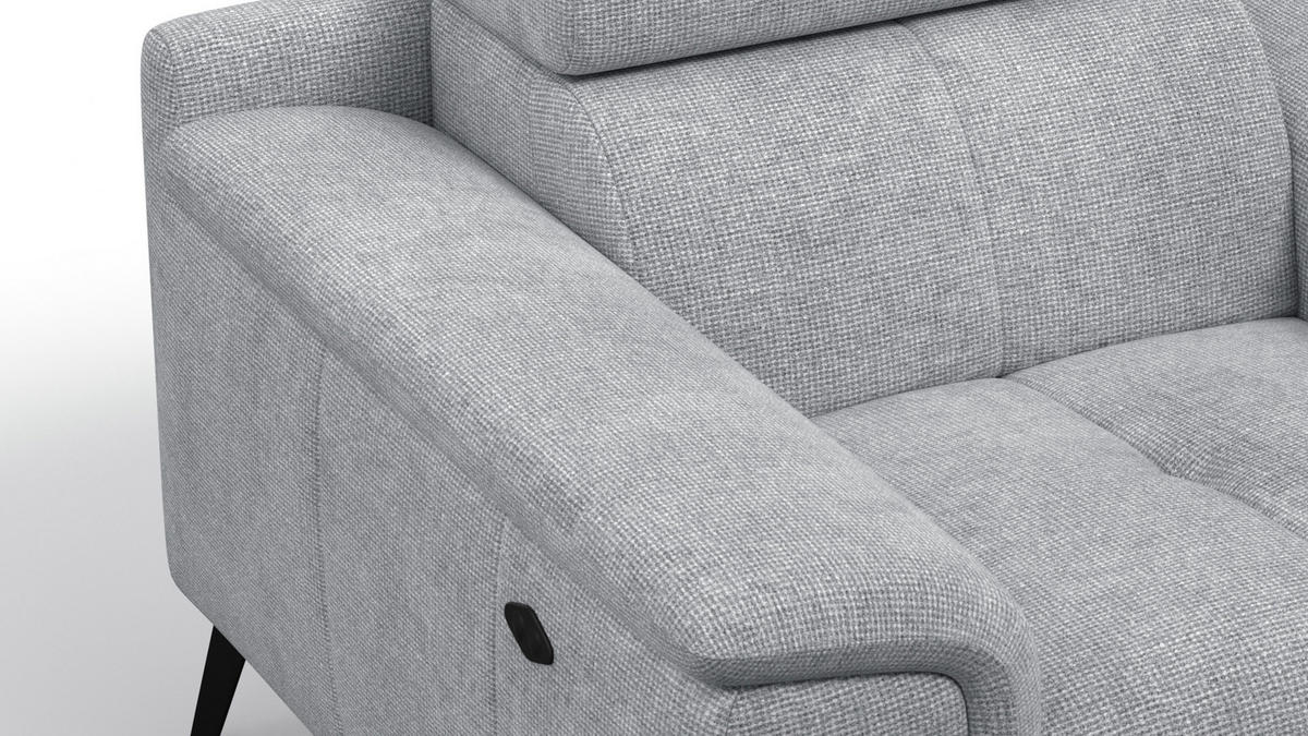 SESSEL FIERO mit Relaxfunktion, silberfarben - Silberfarben/Schwarz, Holzwerkstoff/Textil (114/82/103cm) - Courtois Laville