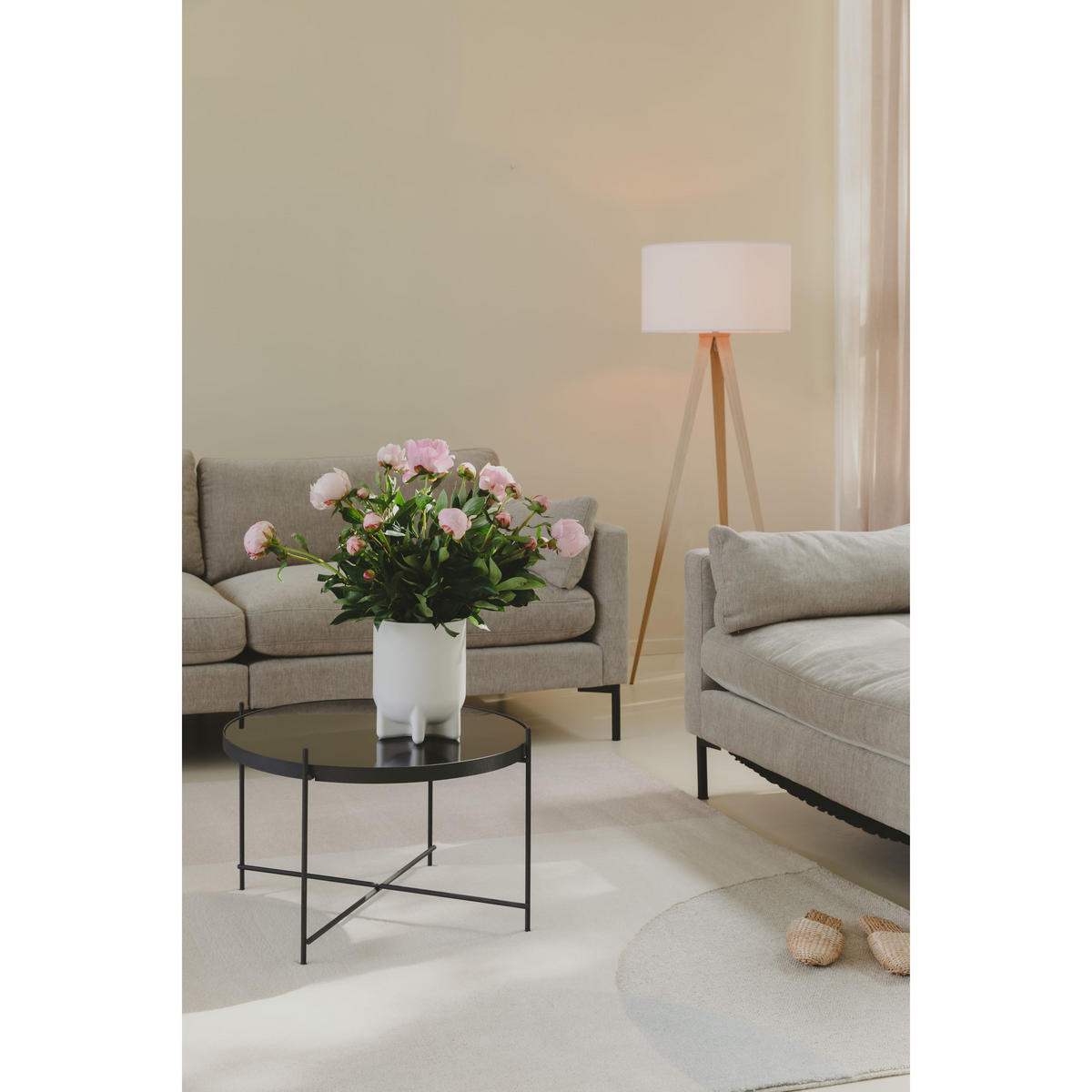 STEHLAMPE Tripod mit Stativ Weiß - Weiß, Metall (50/50/151cm) - Zuiver