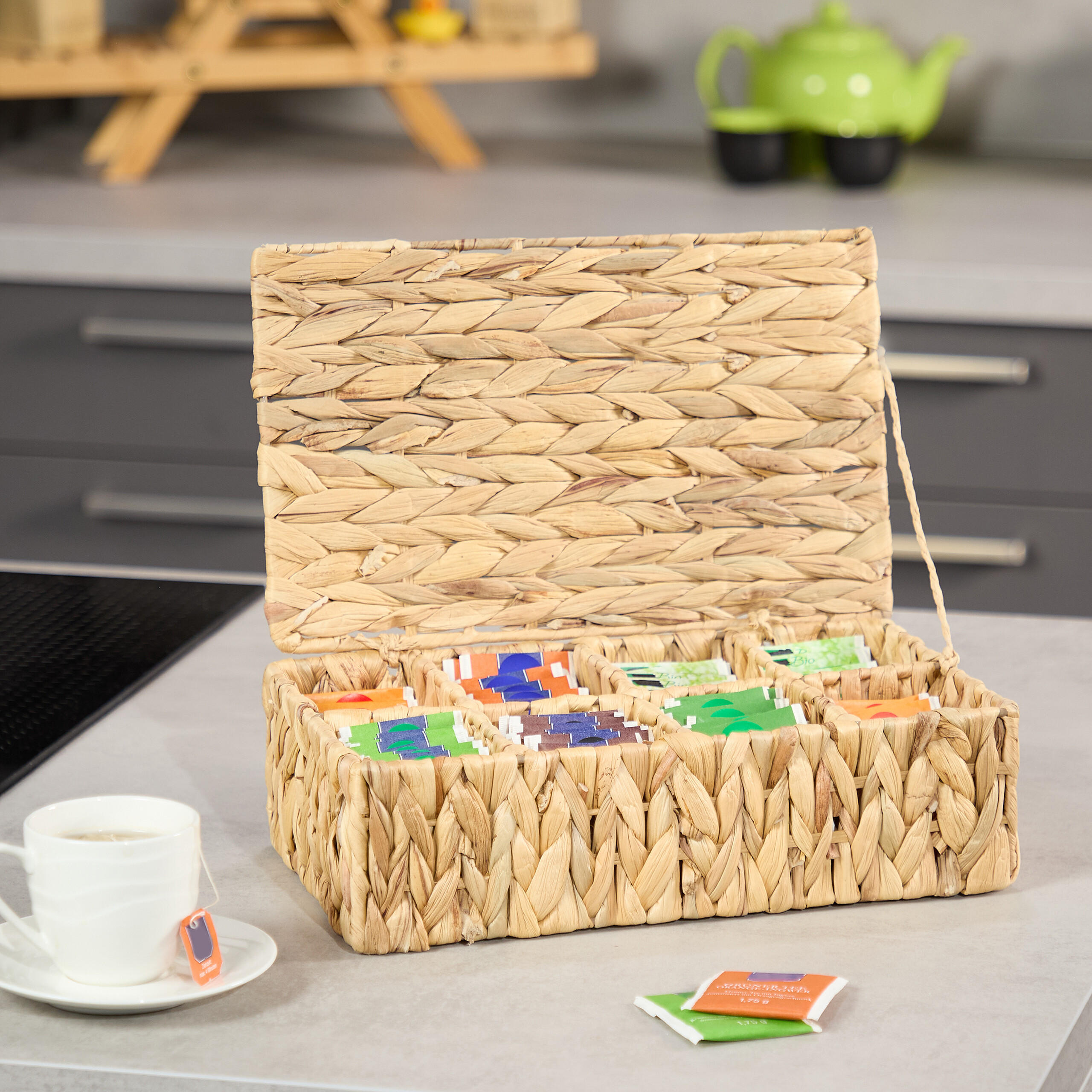 TEEBOX - Hellbraun, Textil (33/10/20.5cm) - Relaxdays